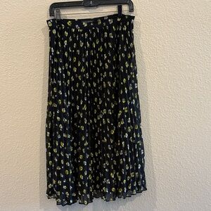 Banana Republic Black and Yellow A-Line Skirt